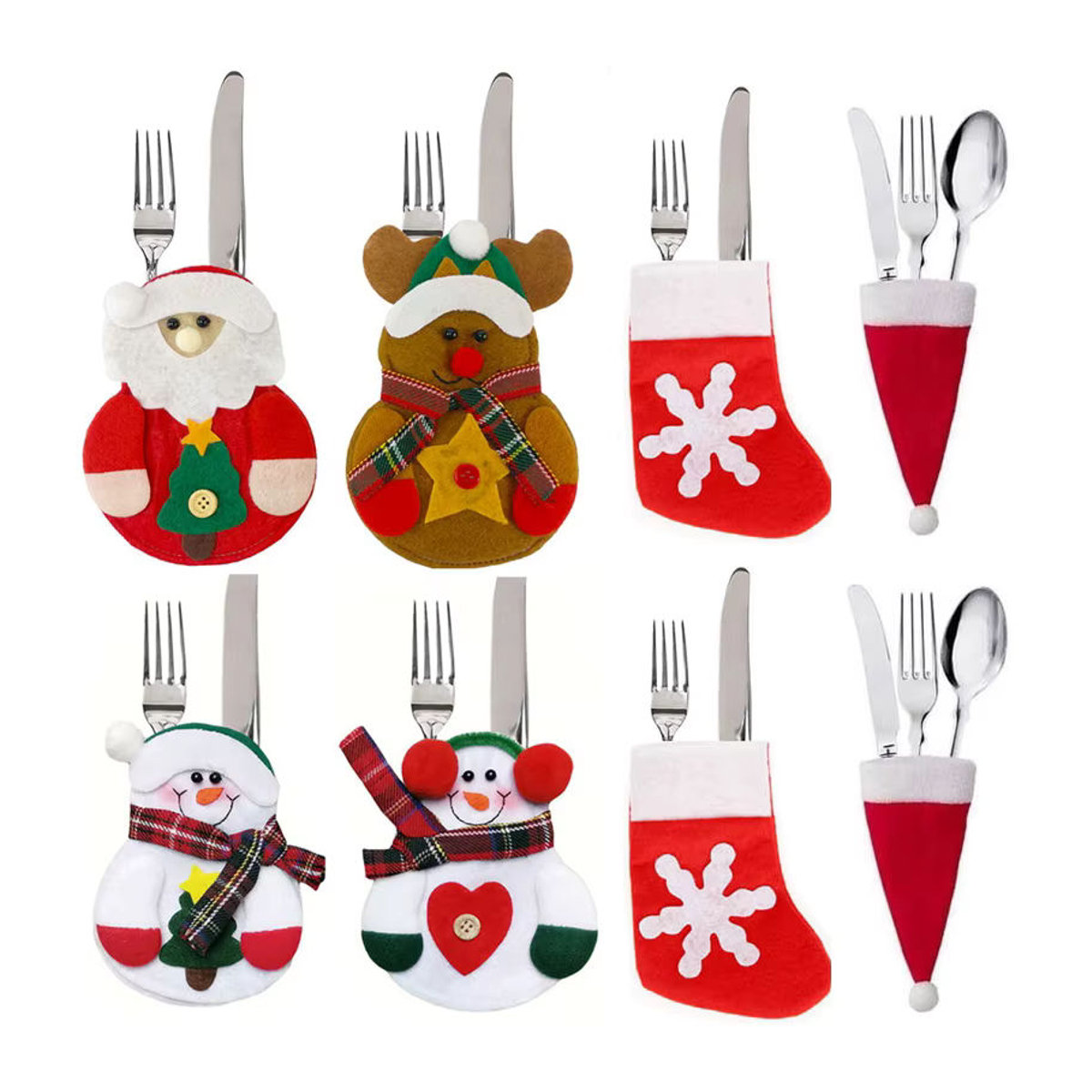 Alivparty Bestecktaschen Weihnachtsmann in Rot für die Weihnachtsdekoration - Bild 2