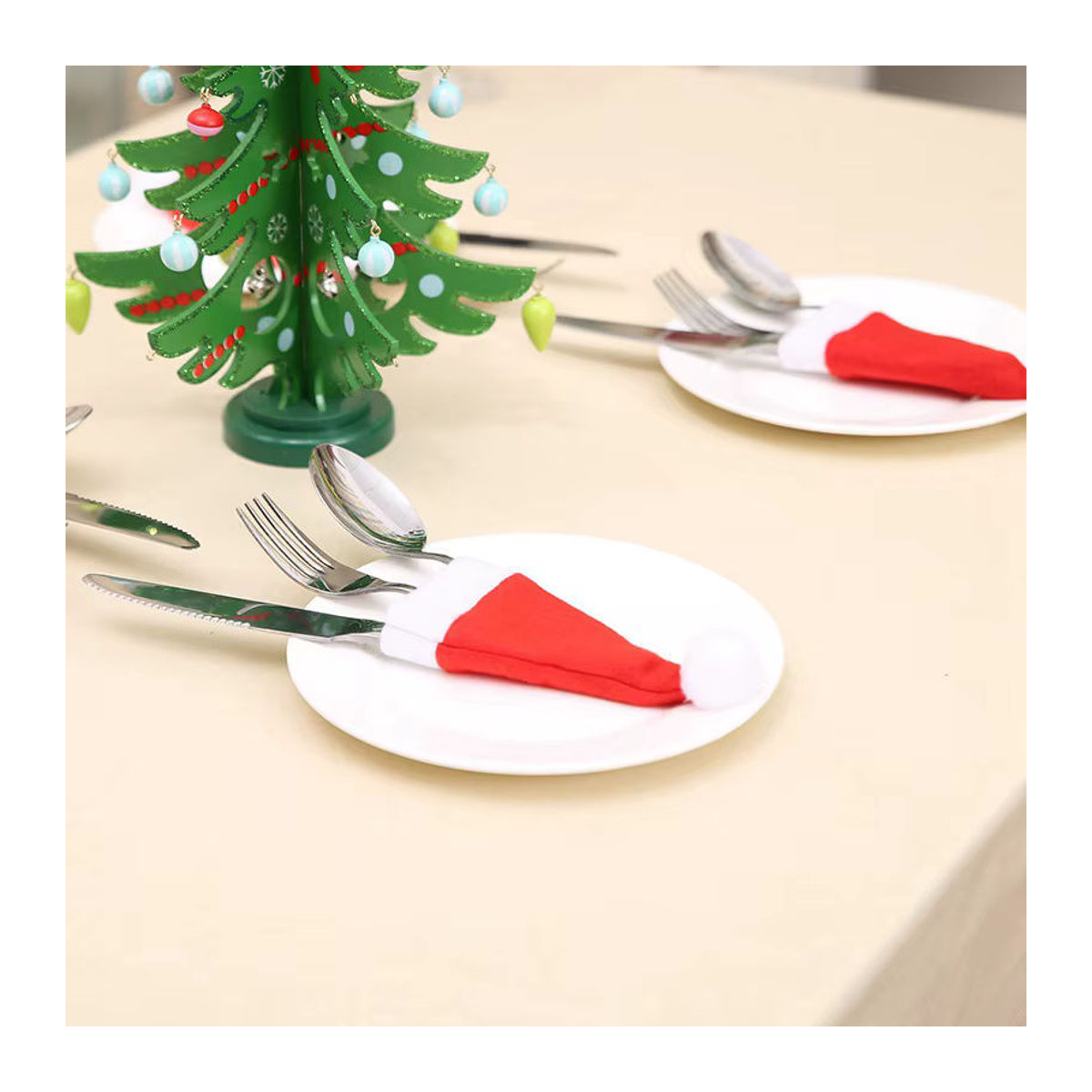 Alivparty Bestecktaschen Weihnachtsmann in Rot für die Weihnachtsdekoration - Bild 3
