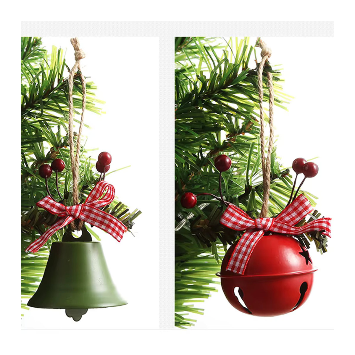 Alivparty Weihnachtsglocke aus Metall als Hängeornament in Mehrfarbig mit Sternen-Design für deine Weihnachtsdekoration - Bild 5