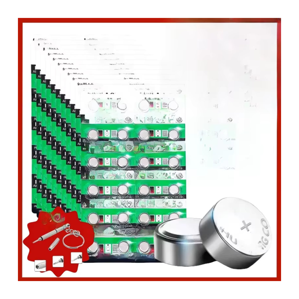 Alkaline Knopfzellen Batterien LR1130 AG10 Silber 1,55 V für Uhren, Spielzeug und Fernbedienungen - Bild 6