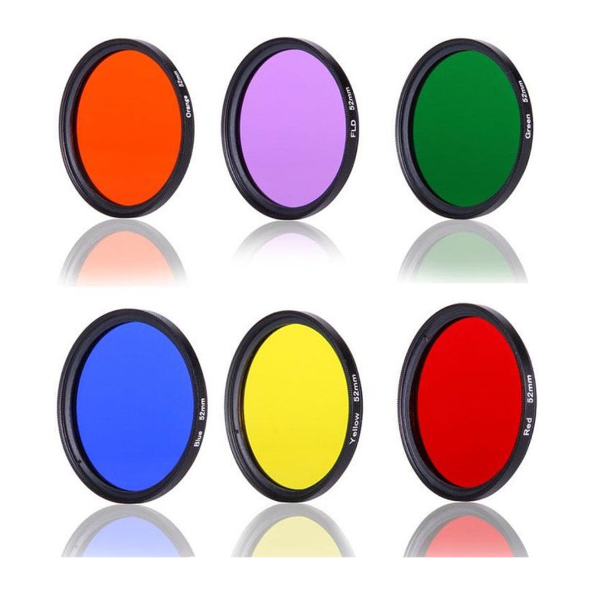 All About Drones Mehrfarbiges SLR-Kamera-Objektivfilter-Set aus Glas in Rot, Blau, Lila und Orange mit 49mm Durchmesser - Bild 1