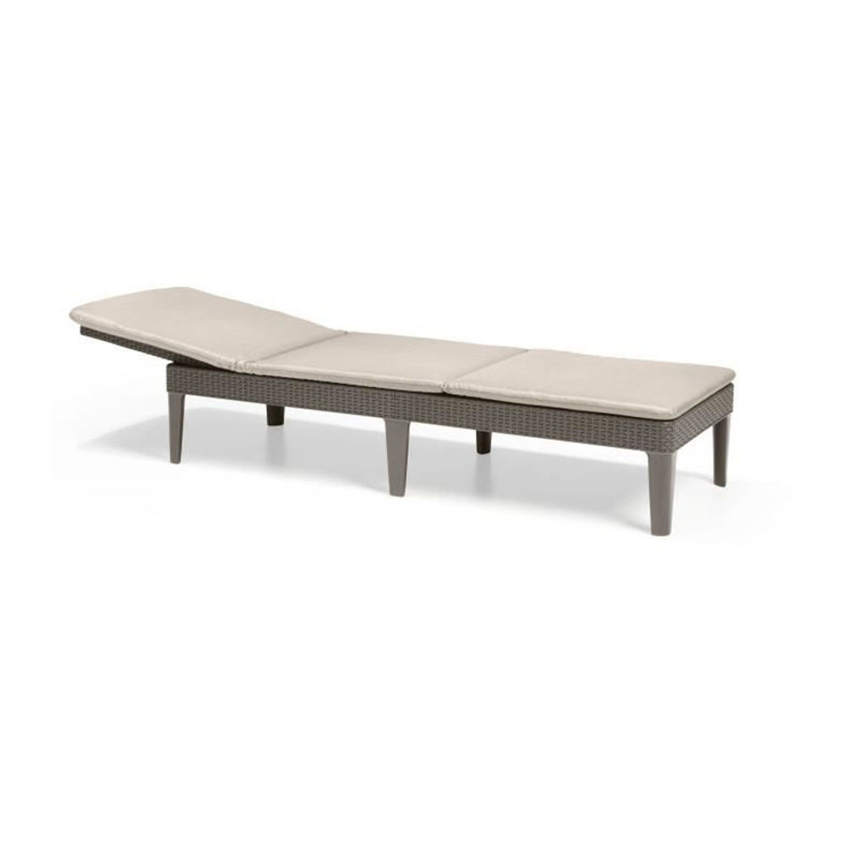 Allibert by Keter Jaipur Sonnenliege mit Kissen aus Polyrattan in Cappuccino Braun und Beige - Bild 2