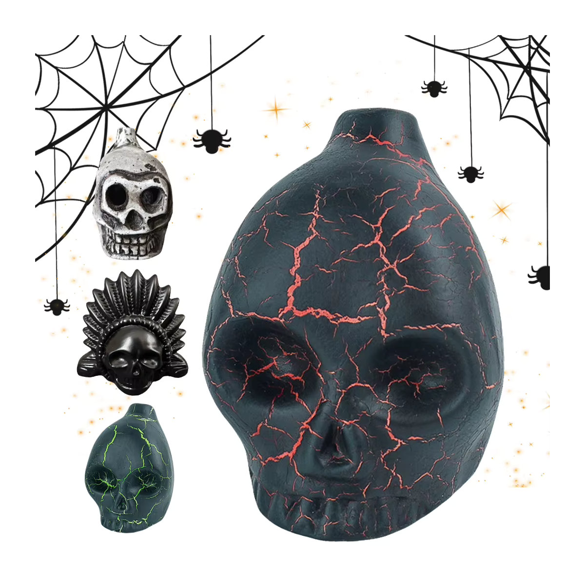 Alloet Aztekische Todespfeife aus Kunstharz in Mehrfarbig für Halloween und Kinderpartys - Bild 2