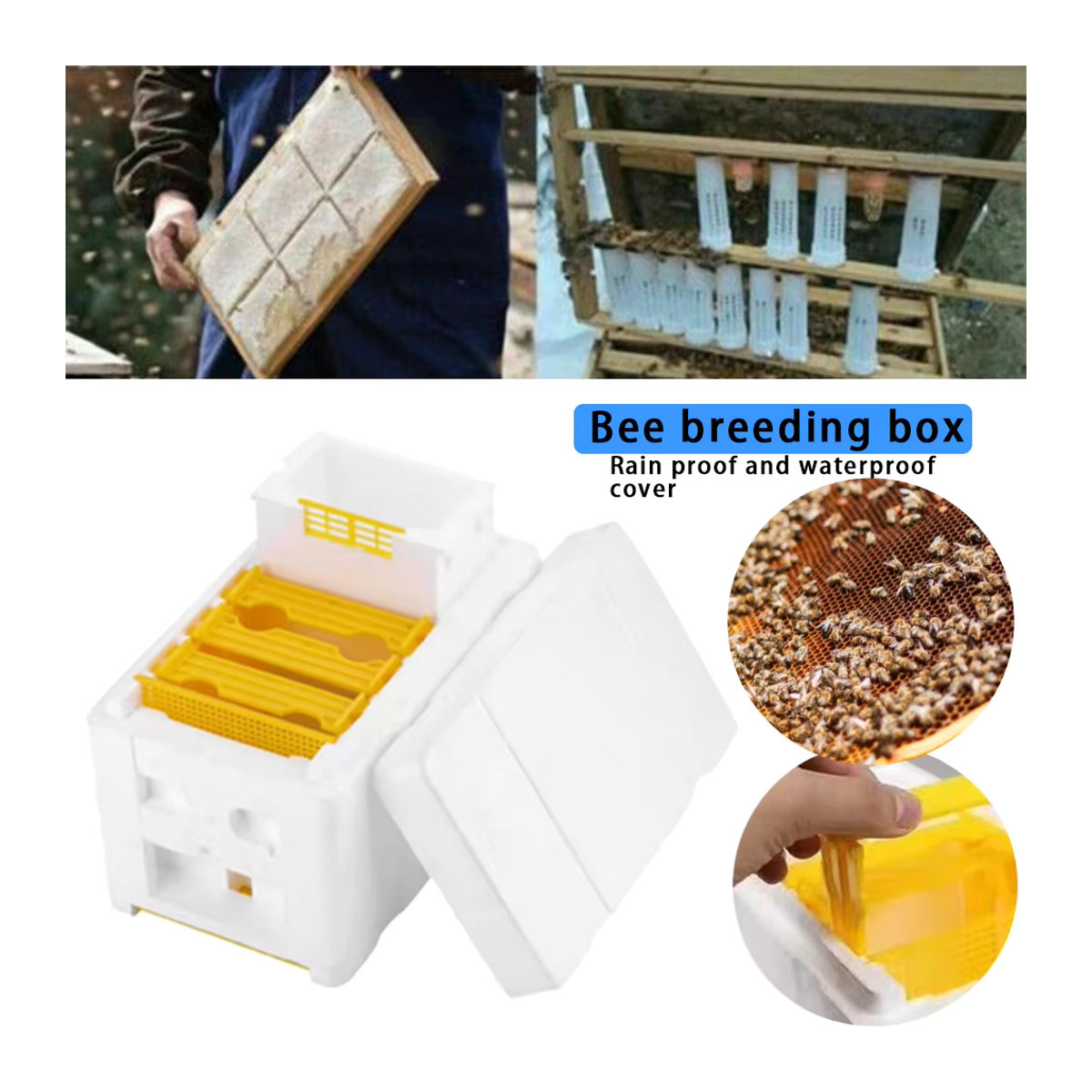 Alloet Bee Hive Schaum Bienenzucht Box für Imker zur Bienenhaltung und Bestäubung - Bild 2
