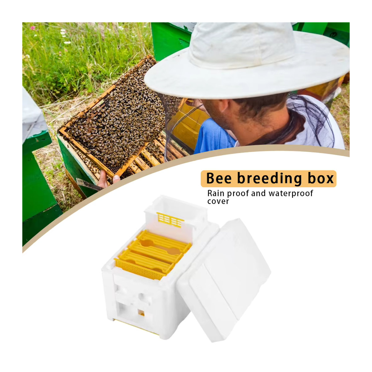 Alloet Bee Hive Schaum Bienenzucht Box für Imker zur Bienenhaltung und Bestäubung - Bild 5