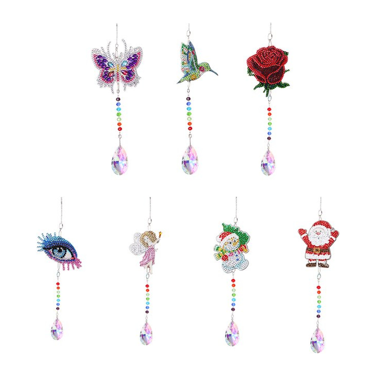 Alloet DIY Diamant Mosaik Windspiel Schmetterling als hängendes Wandornament in Mehrfarbig - Bild 1