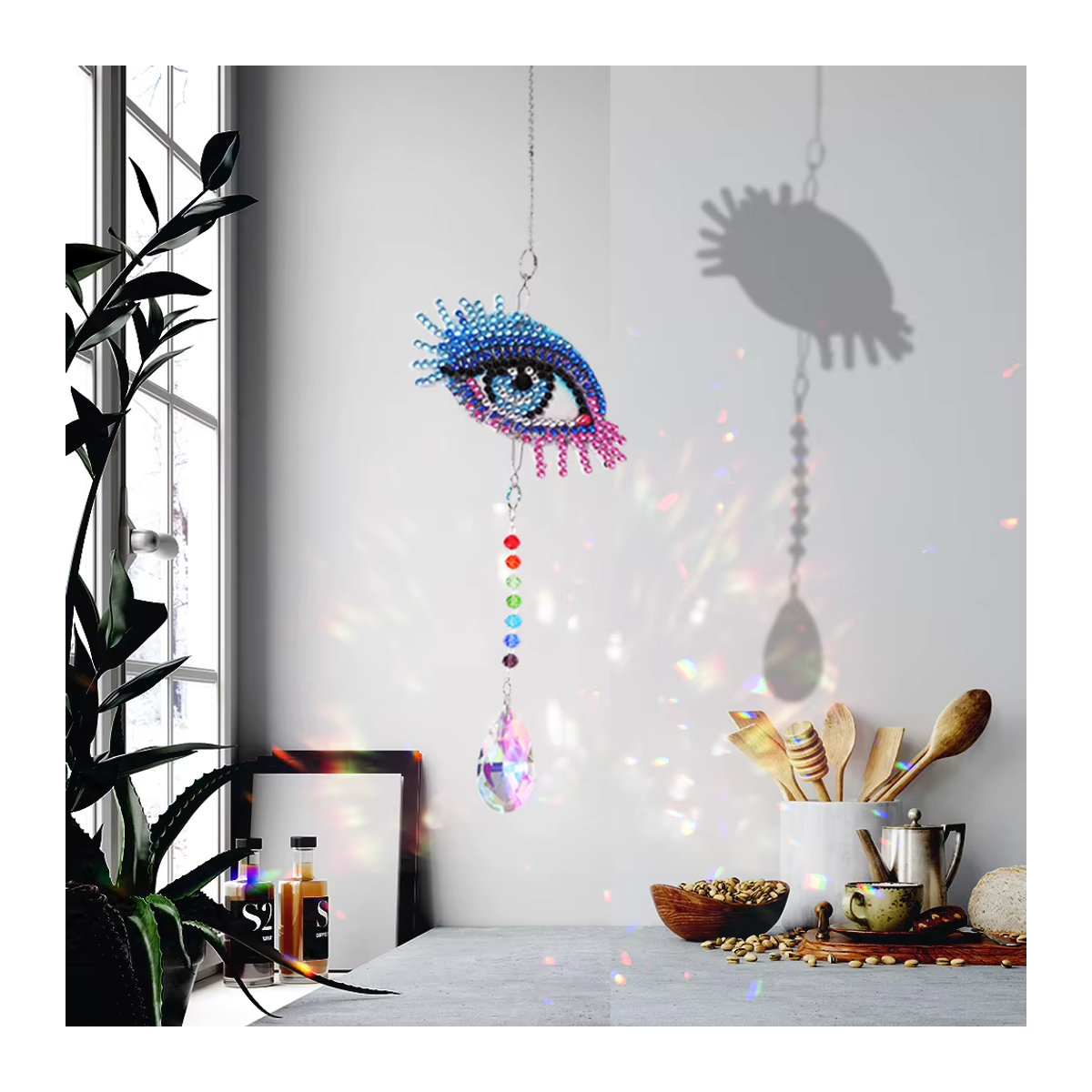Alloet DIY Diamant Mosaik Windspiel Schmetterling als hängendes Wandornament in Mehrfarbig - Bild 3