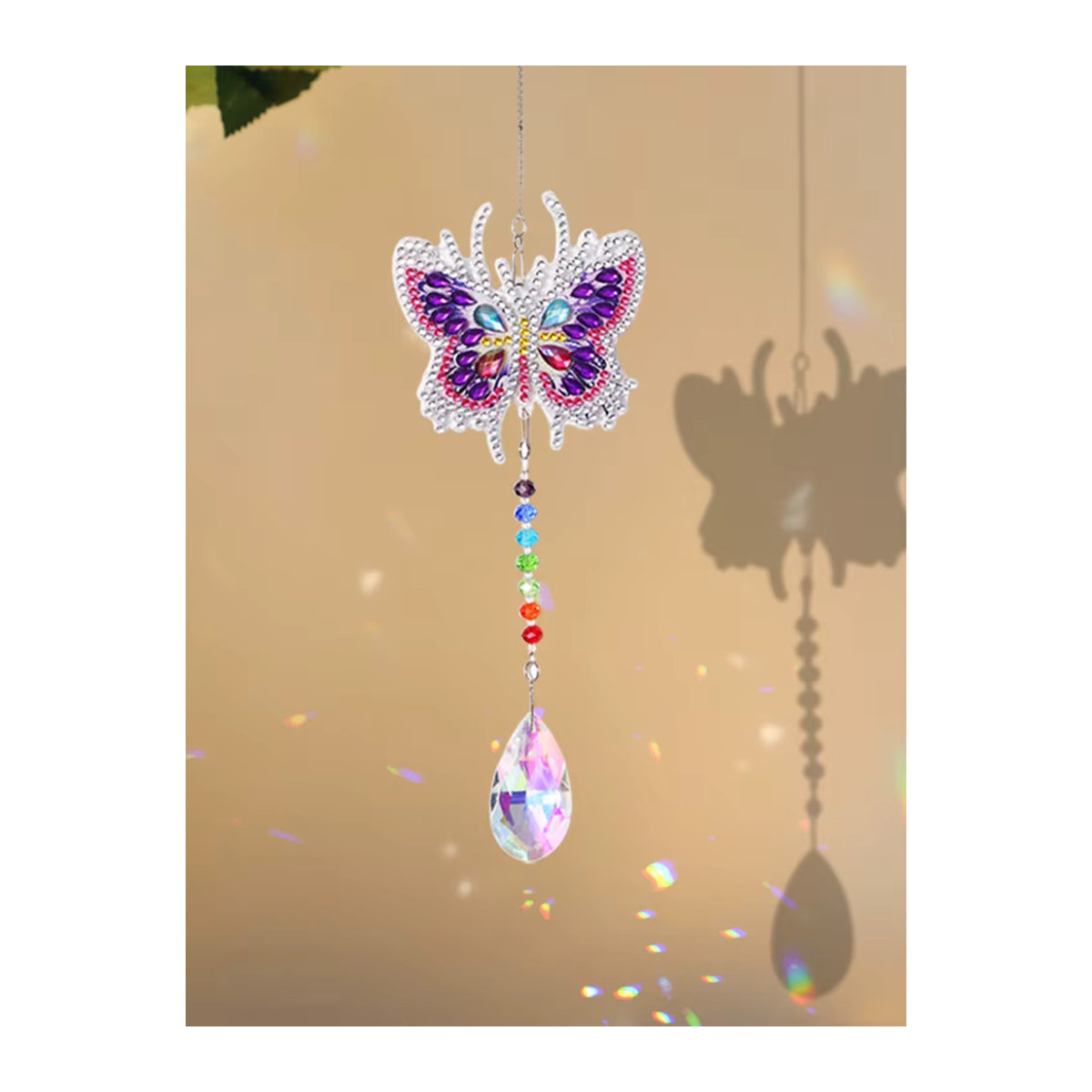 Alloet DIY Diamant Mosaik Windspiel Schmetterling als hängendes Wandornament in Mehrfarbig - Bild 4