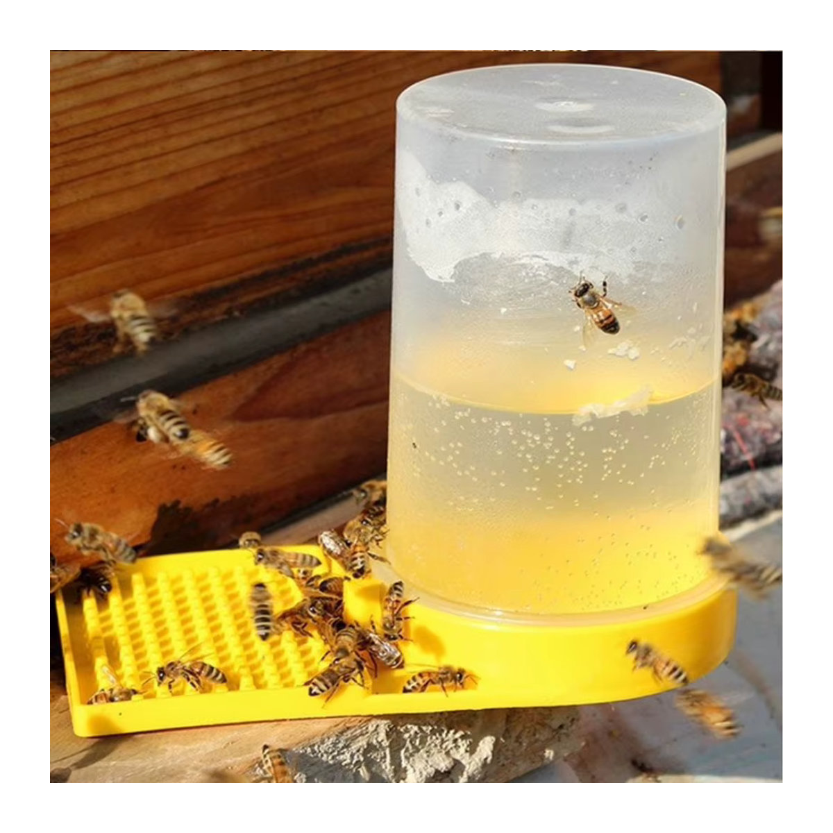 Alloet Honeycomb Bienen-Tränke Gelb aus Kunststoff für Imker - Bild 1