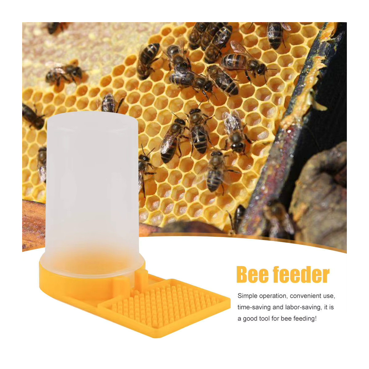 Alloet Honeycomb Bienen-Tränke Gelb aus Kunststoff für Imker - Bild 4