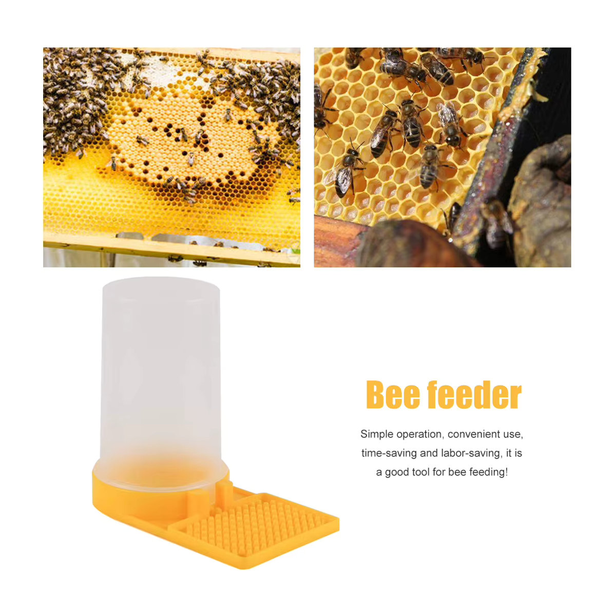 Alloet Honeycomb Bienen-Tränke Gelb aus Kunststoff für Imker - Bild 5
