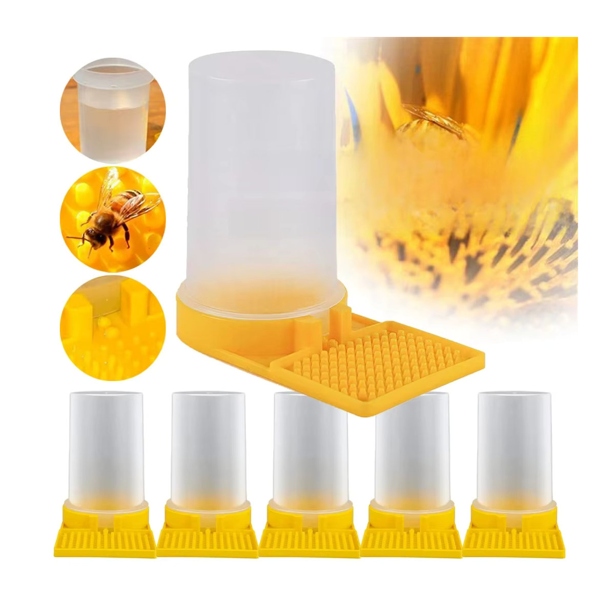 Alloet Honeycomb Bienen-Tränke Gelb aus Kunststoff für Imker - Bild 6
