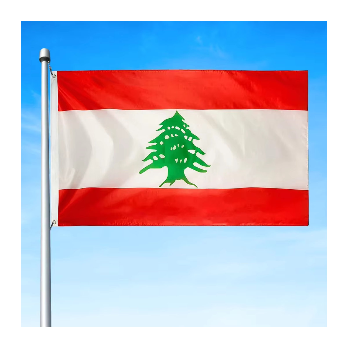 Alloet Libanesische Flagge aus Polyester, mehrfarbig, B/H: 91,44 x 152,4 cm - Bild 4