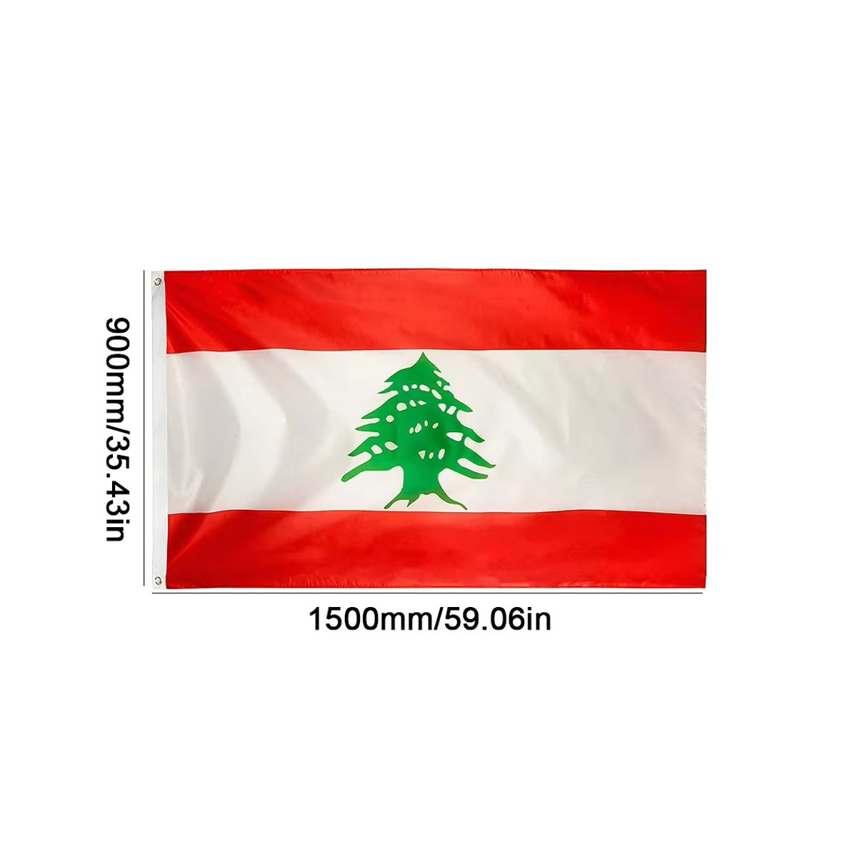 Alloet Libanesische Flagge aus Polyester, mehrfarbig, B/H: 91,44 x 152,4 cm - Bild 6