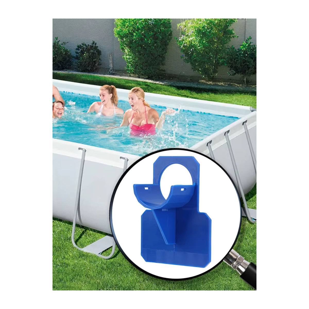 Alloet Schwimmbad Rohr Halterung für Intex Oberirdische Pools, Blau, Kunststoff, 10-1 Stück Set, für Rohre 30-38mm - Bild 7
