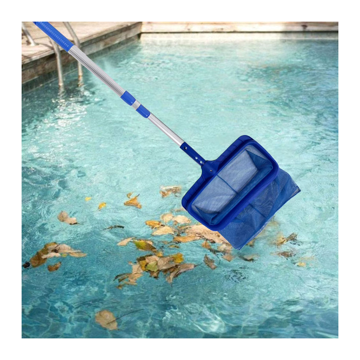 Alloet Schwimmbad Skimmer Netz zur Blätterreinigung in Blau mit Mesh-Beutel für Pool, Spa und Teich - Bild 5