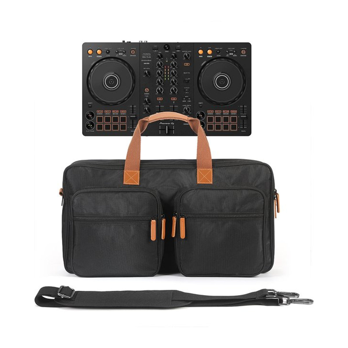 ALLOET Tragbare DJ-Plattenspieler-Tragetasche für Pioneer DJ DDJ-FLX4 DDJ-REV1 und Numark Mixtrack Platinum FX, Schwarz - Bild 1