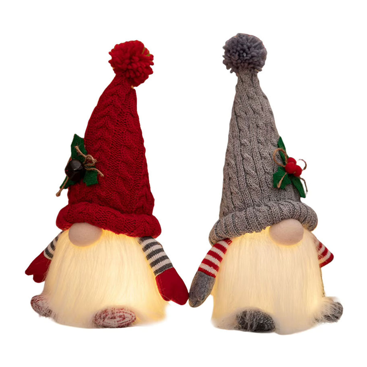 Alloet Weihnachts-Zwerg als leuchtende Plüschpuppe in Rot und Mehrfarbig, Höhe: 28 cm - Bild 5