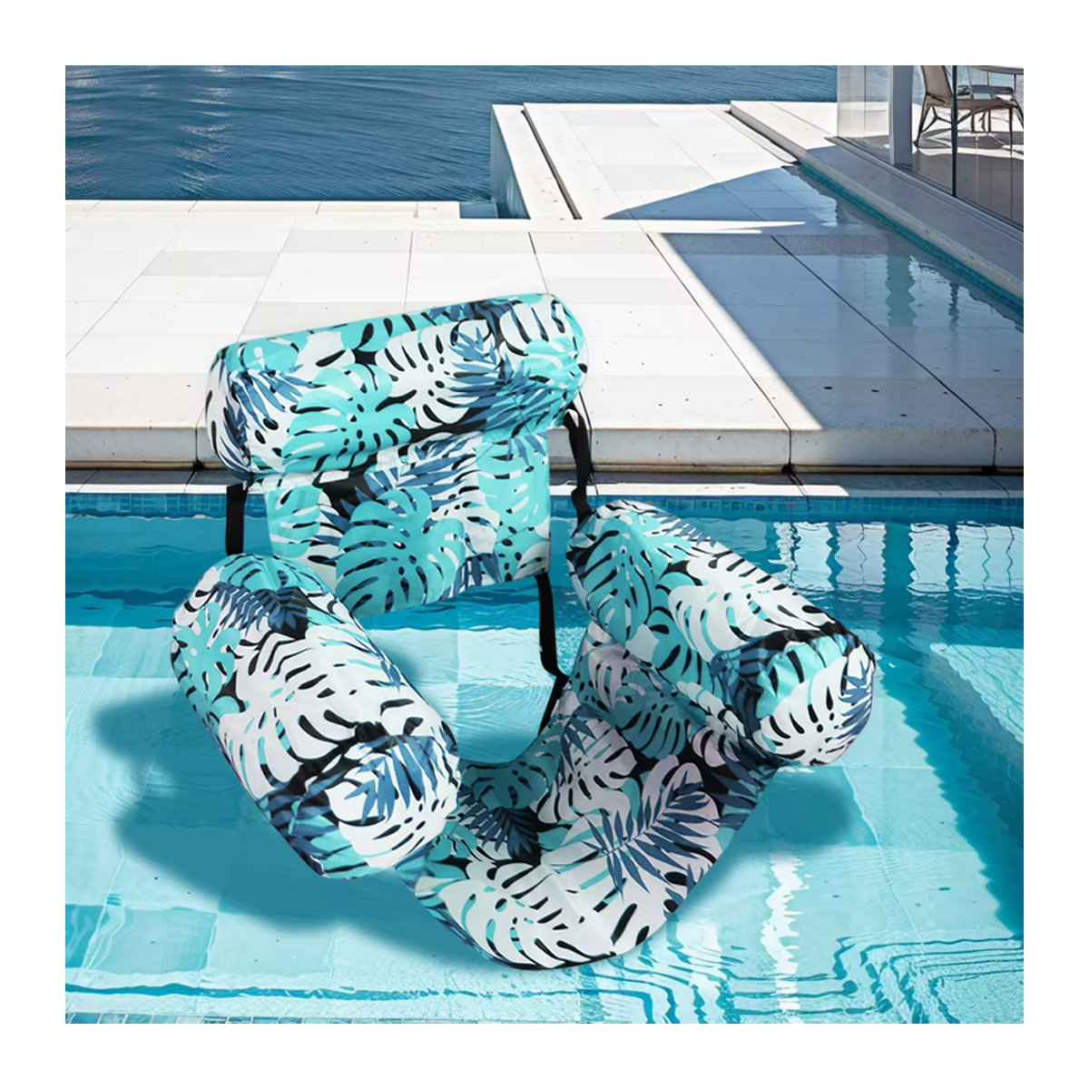 ALLOYSEED Aufblasbare Pool-Liege für Erwachsene mit Arm- und Rückenlehne als Schwimmende Wasser-Hängematte - Bild 3