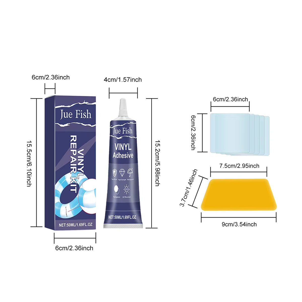 ALLOYSEED Pool Liner Patch Reparaturset für Luftmatratzen und aufblasbare Objekte, transparentes Reparatur-Kit - Bild 6