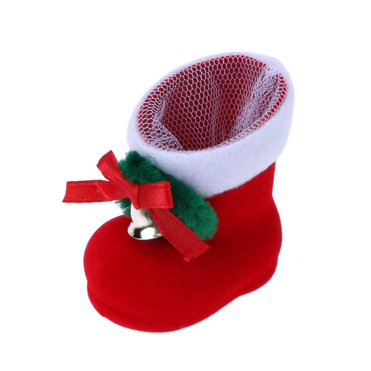 ALLOYSEED Weihnachtsmann Süßigkeiten-Stiefel aus Textil in Rot als Hängeornament für Kinder und Weihnachtsdekoration - Bild 3