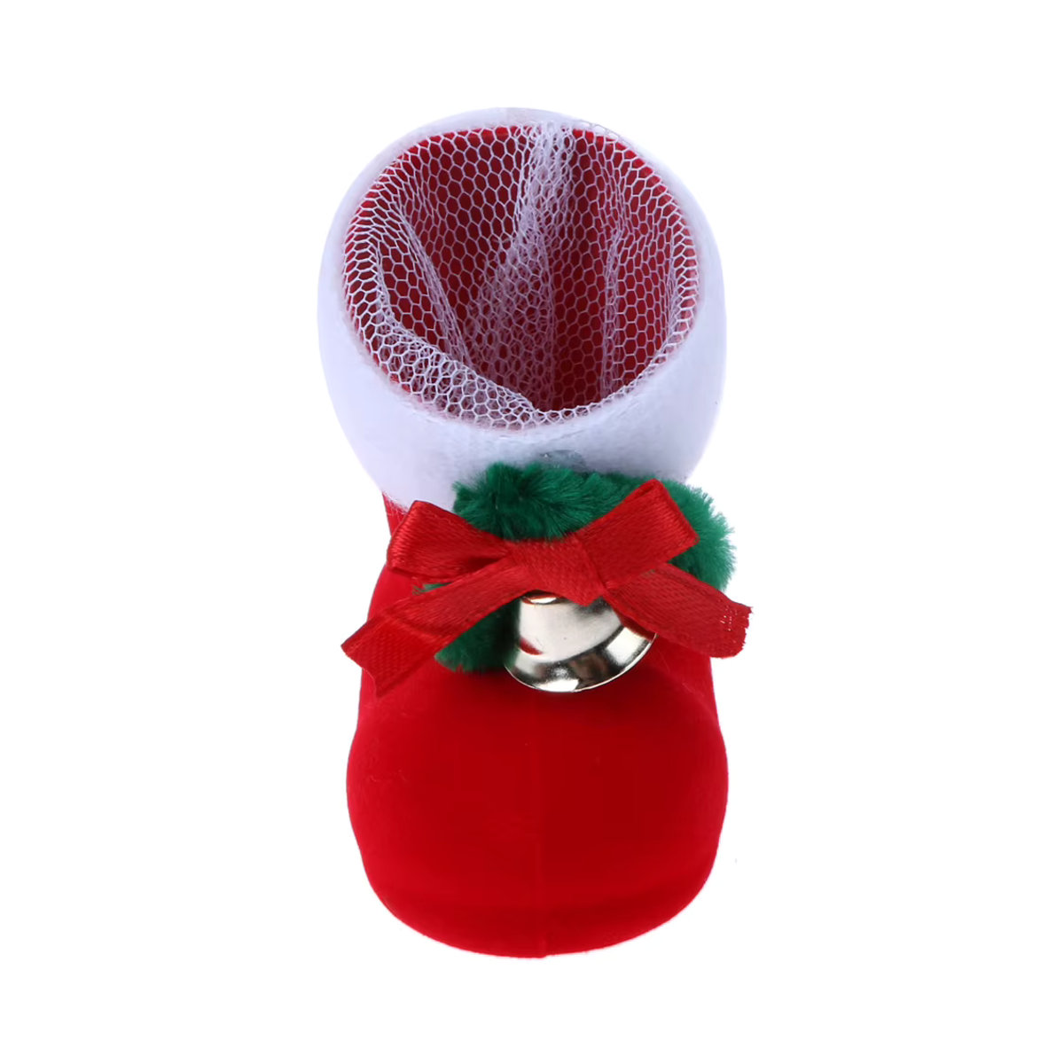 ALLOYSEED Weihnachtsmann Süßigkeiten-Stiefel aus Textil in Rot als Hängeornament für Kinder und Weihnachtsdekoration - Bild 5