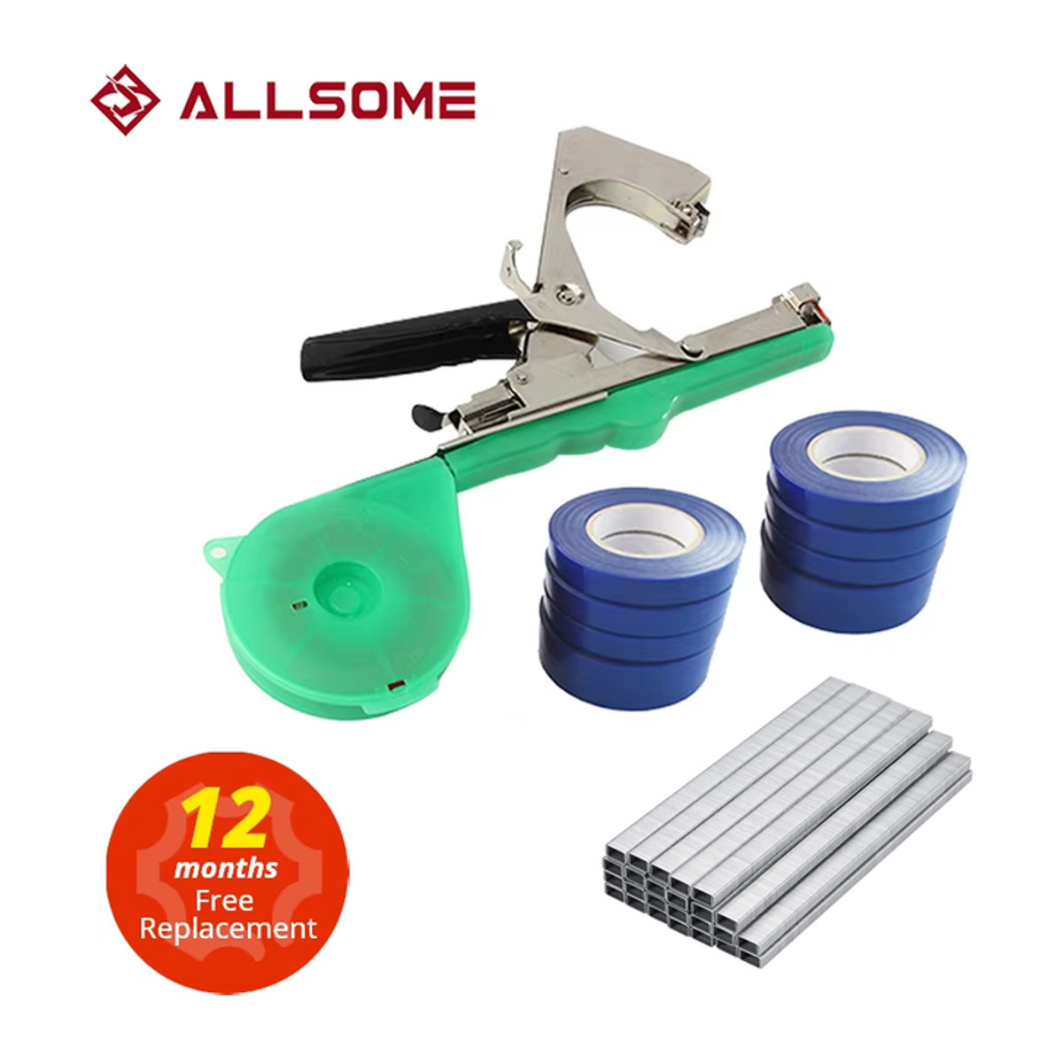 ALLSOME Bindemaschine für Pflanzen mit 10 Rollen Klebeband-Set für Garten, Gemüse und Blumen - Bild 1