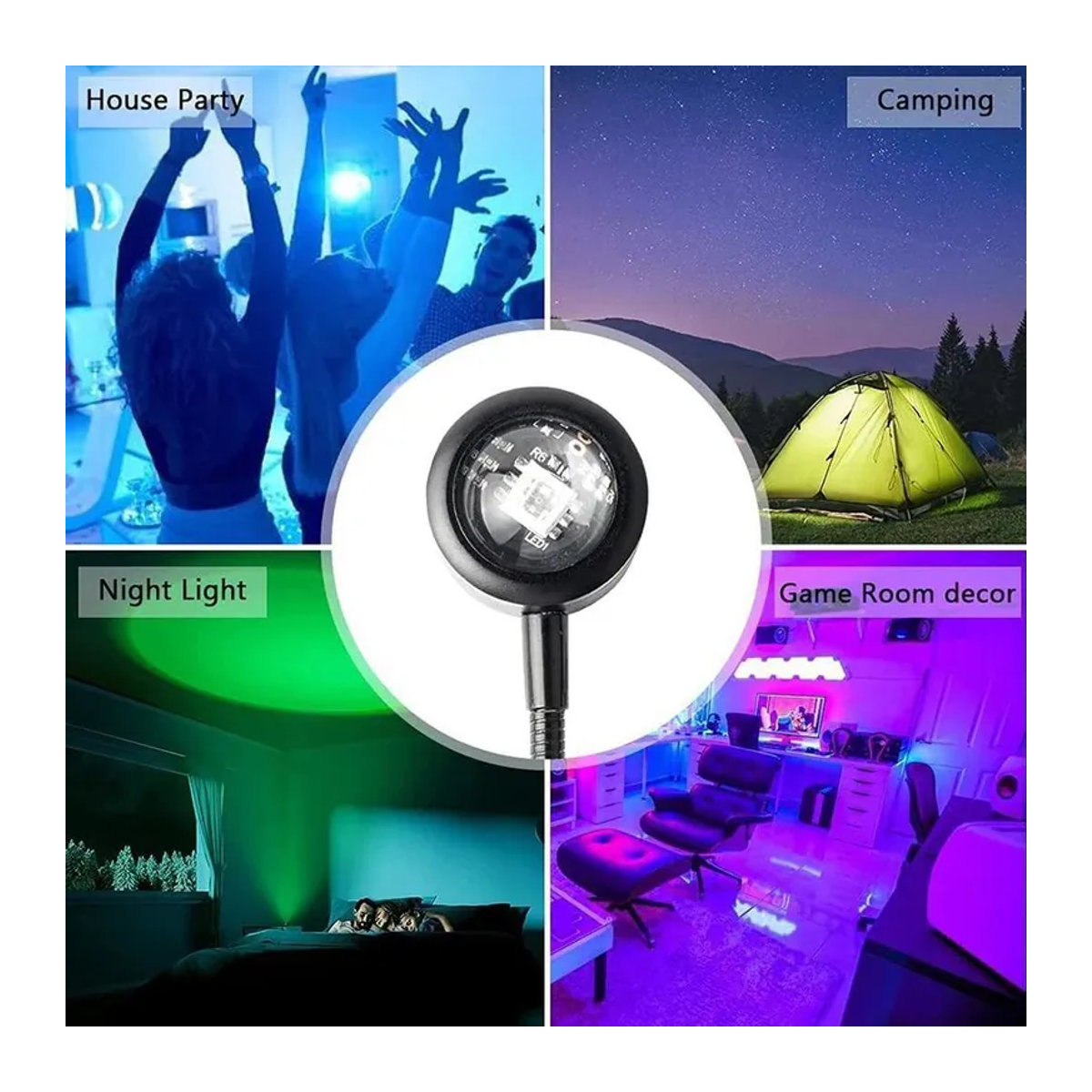 Aloisia LED USB Sunset Lampe Projektor in Rot und Schwarz mit Glasgehäuse - Bild 4