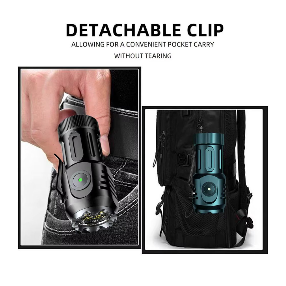 Alonefire 5er Set Mini LED Taschenlampen USB aufladbar mit Magnet und Rotlicht für Outdoor, Camping und Reparaturarbeiten - Bild 3