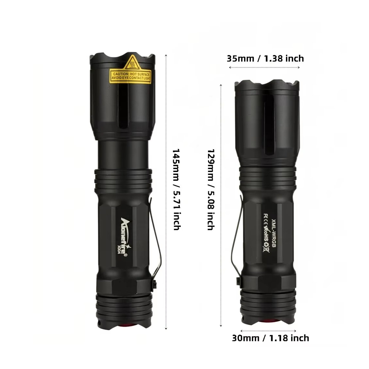 Alonefire LED Taschenlampe mit 4 Farben Weiß, Rot, Grün und Blau für Angeln, Camping, Jagd und Fotografie - Bild 4