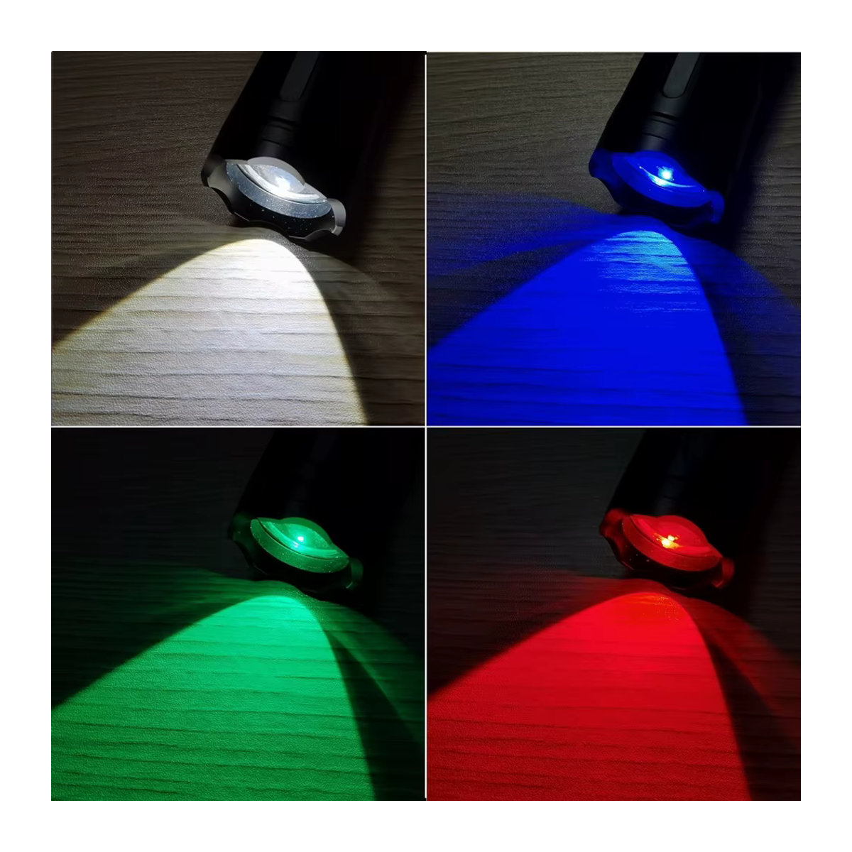 Alonefire LED Taschenlampe mit 4 Farben Weiß, Rot, Grün und Blau für Angeln, Camping, Jagd und Fotografie - Bild 6