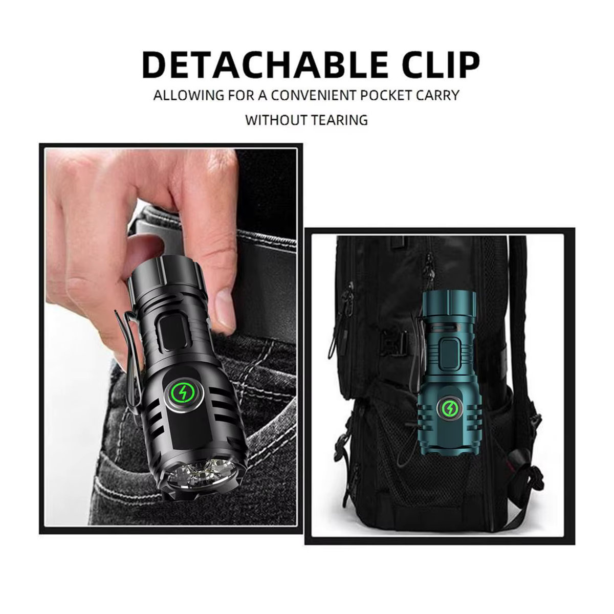 Alonefire Mini Palm USB Taschenlampe mit 6500K LED und rotem Licht für Outdoor, Camping und Reparaturarbeiten, 4er Pack - Bild 4