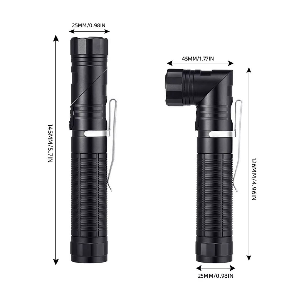 Alonefire SST40 LED Taktische Taschenlampe mit 90 Grad Drehkopf, USB aufladbar und magnetisch, ideal für Jagd, Camping - Bild 5