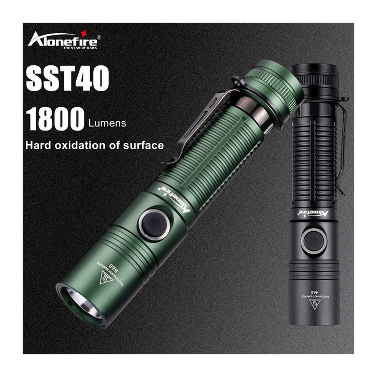 Alonefire Taktische LED-Taschenlampe mit 1800 Lumen und USB-Aufladung für Outdoor, Camping und Notfälle - Bild 1