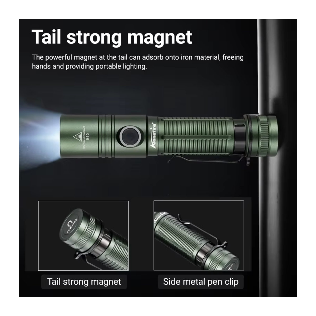 Alonefire Taktische LED-Taschenlampe mit 1800 Lumen und USB-Aufladung für Outdoor, Camping und Notfälle - Bild 4