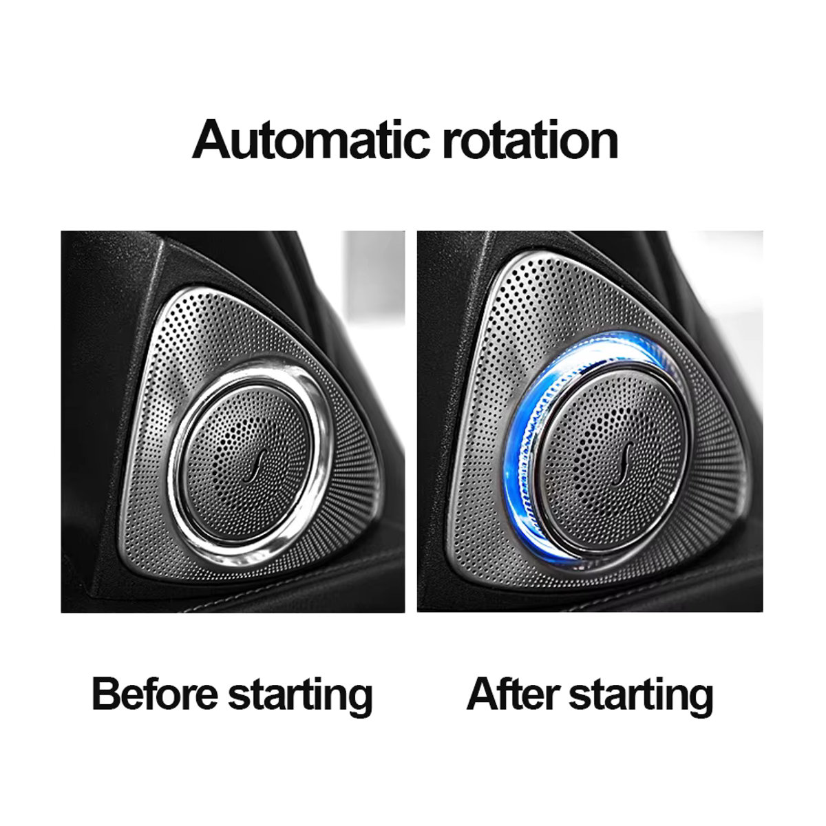 ALOONGACARR 3D Rotation Glow Hochtöner Lautsprecher mit LED für Mercedes Benz W205 W213 X253 W222 GLC E S C Klasse in Silber - Bild 2