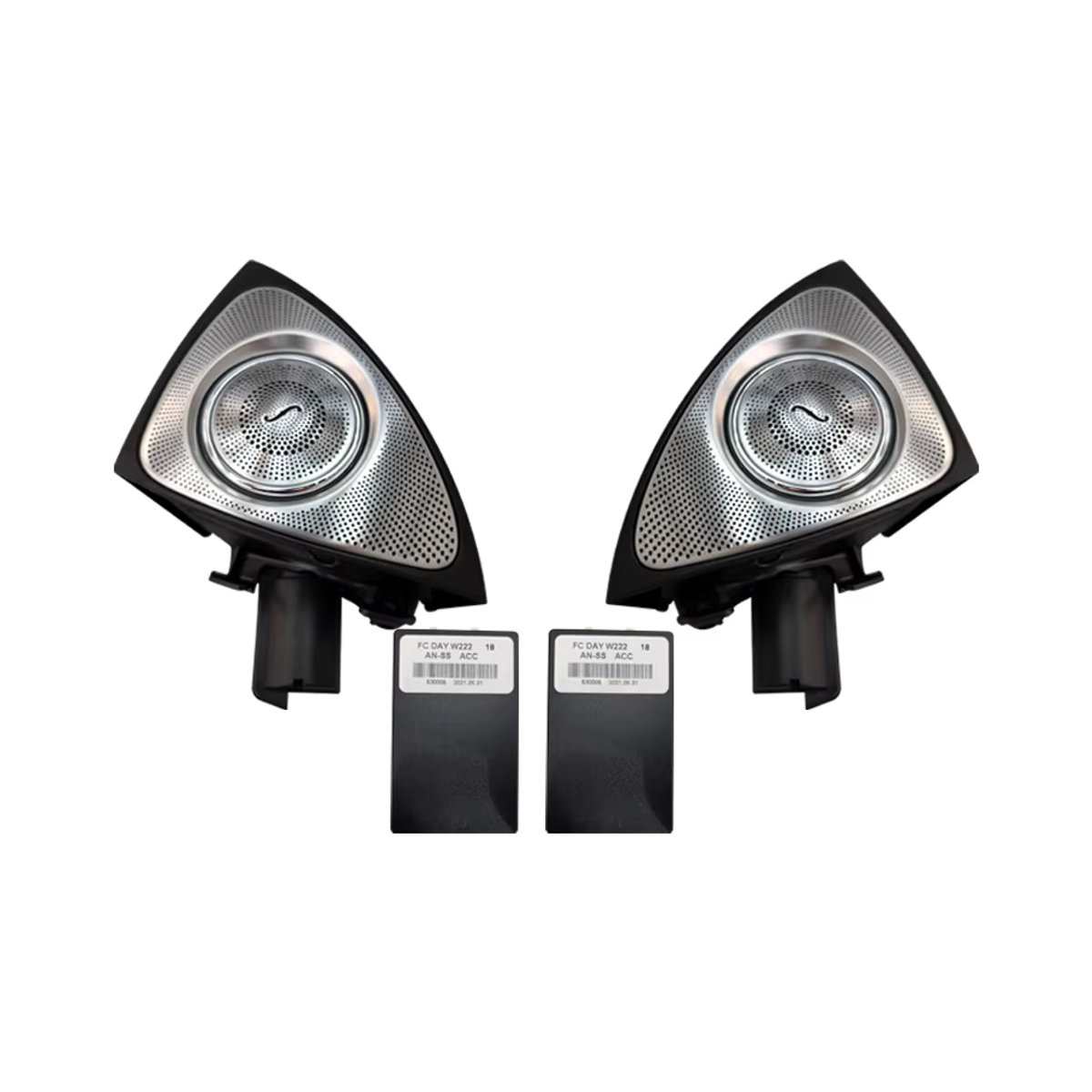 ALOONGACARR 3D Rotation Glow Hochtöner Lautsprecher mit LED für Mercedes Benz W205 W213 X253 W222 GLC E S C Klasse in Silber - Bild 5