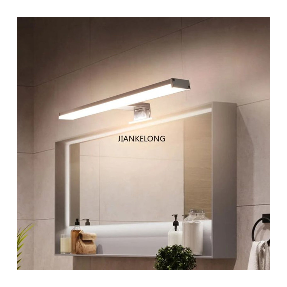 Alpinaluz LED Badezimmer-Wandleuchte aus Aluminium in Chrom mit neutralweißem Licht, 10 W, Breite: 40 cm - Bild 1