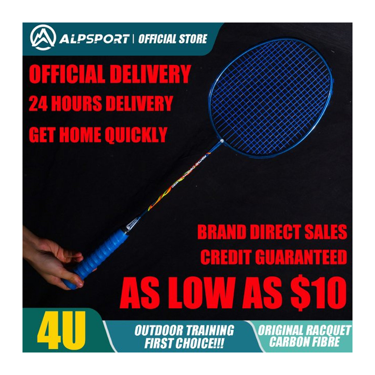 ALPSPORT RR Pro Badmintonschläger Set 2 Stück, 4U G5 Vollkarbon, Professioneller Offensivtyp - Bild 1