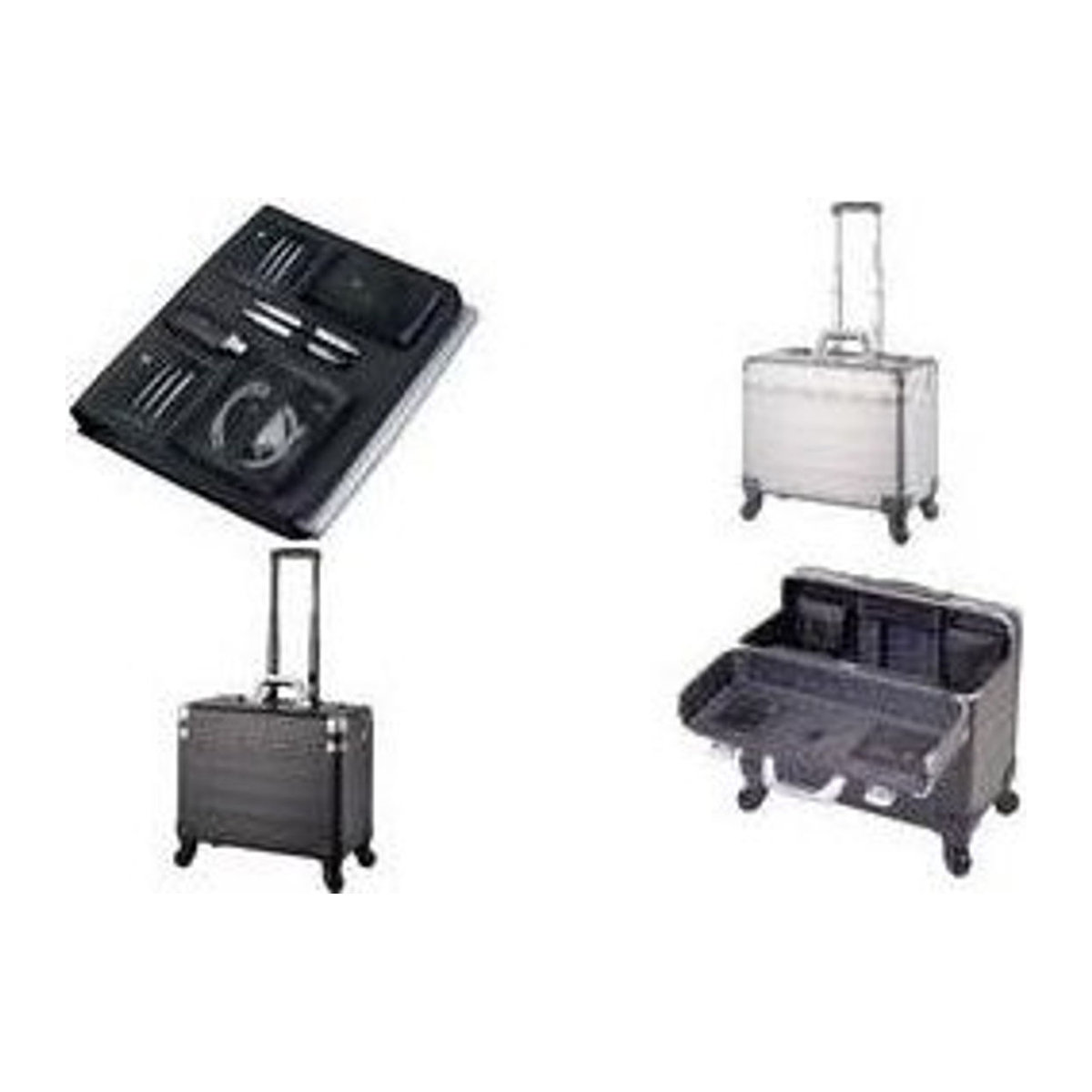 ALUMAXX Business Trolley PANDORA aus Aluminium in Mattschwarz mit Rollen und Tragegriff - Bild 1