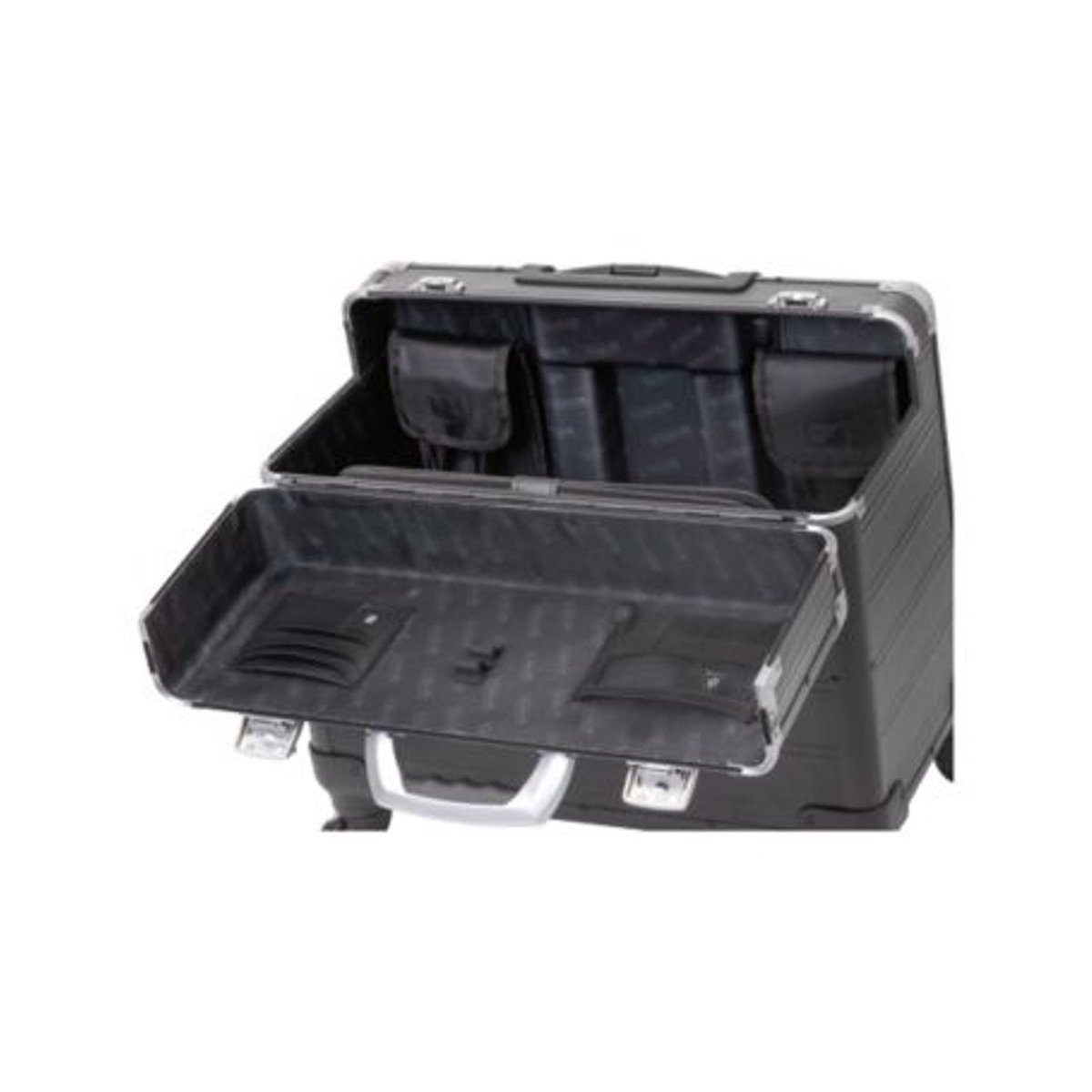 ALUMAXX Business Trolley PANDORA aus Aluminium in Mattschwarz mit Rollen und Tragegriff - Bild 3