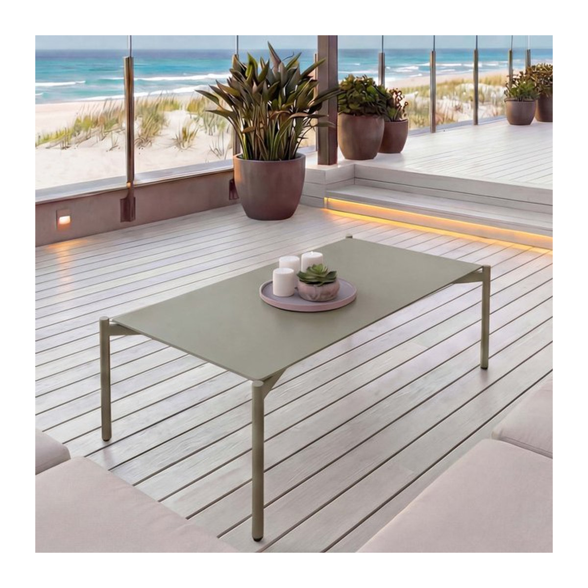 Aluminium-Gartentisch MCW modern in Hellgrün, B/T: 105 x 65 cm - Bild 1