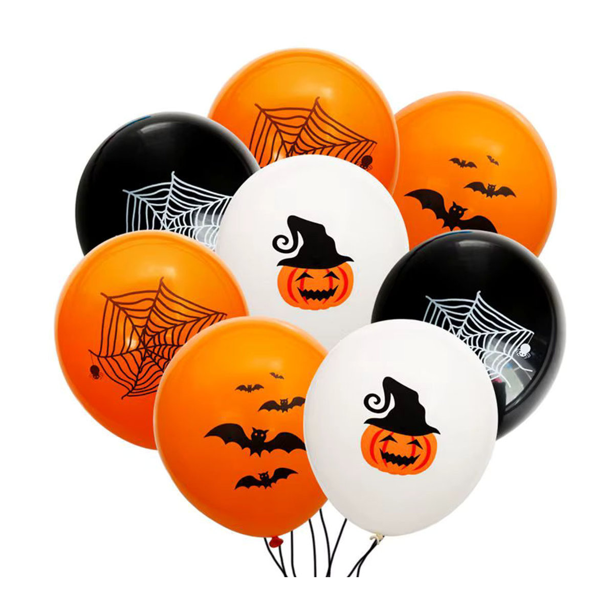 Alvparty Halloween Luftballons Set mit Fledermaus, Kürbis und Spinne in Mehrfarbig - Bild 2