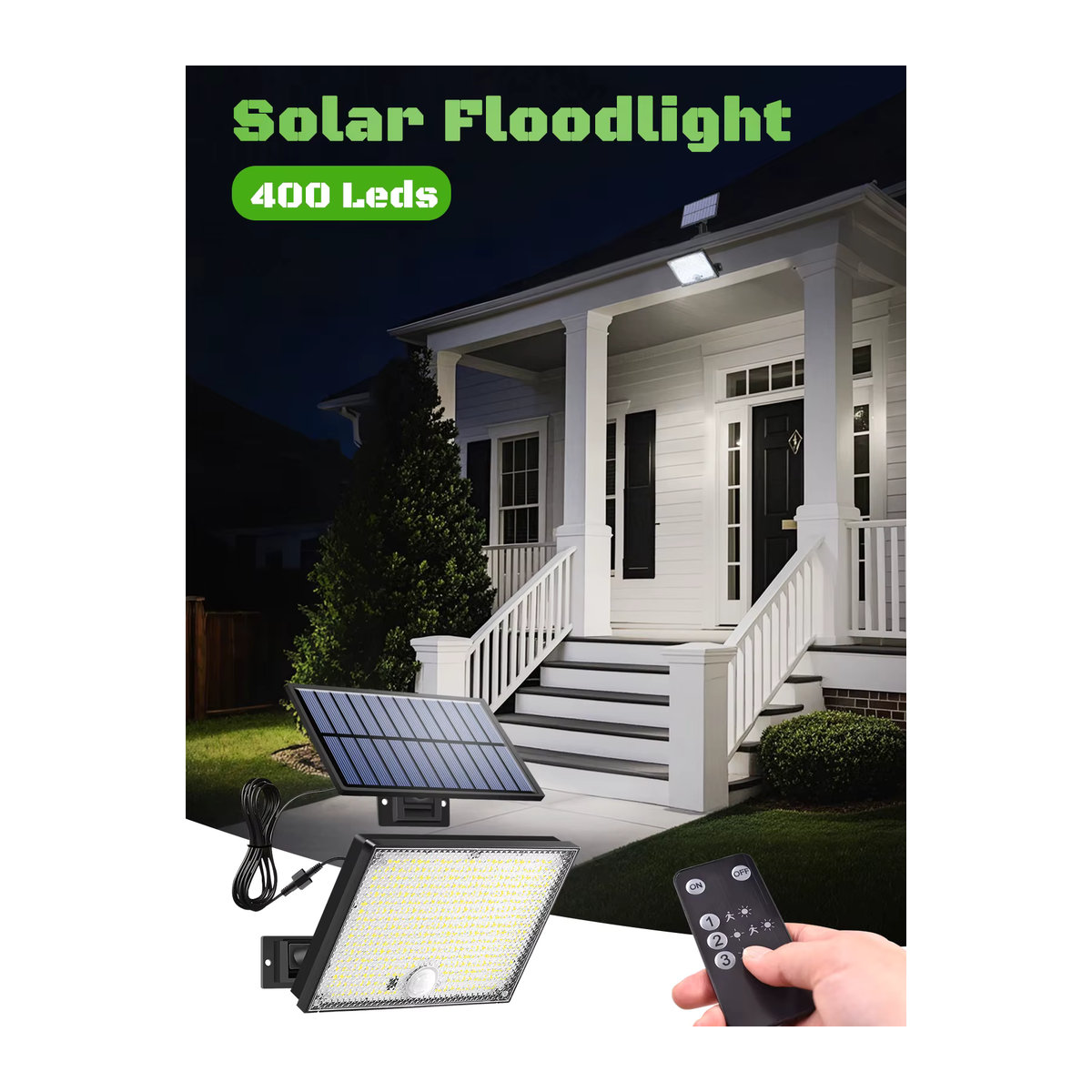 AMARYLLIS Solar-Außenstrahler mit Bewegungsmelder in Schwarz, wasserdichte Solarleuchten für die Sicherheit im Außenbereich - Bild 6