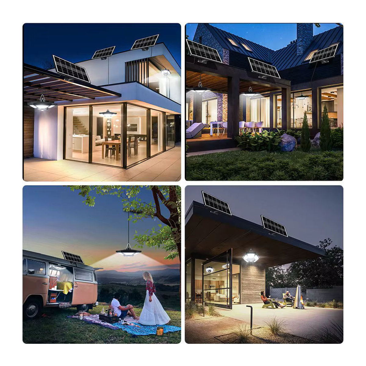 AMARYLLIS Solar Pendelleuchte mit 180 LED und Fernbedienung, 1000lm, Schwarz - Bild 6