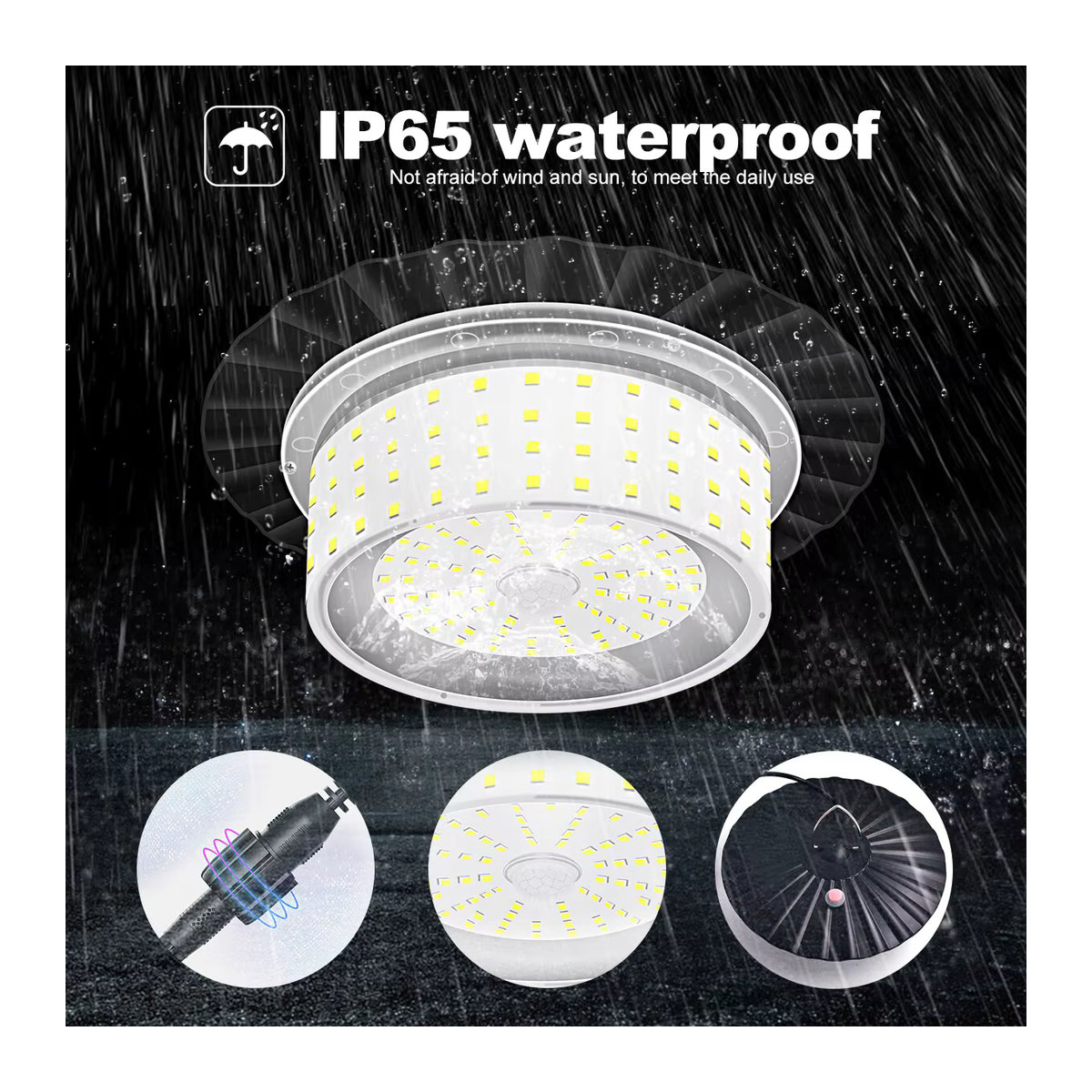 AMARYLLIS Solar Pendelleuchte mit 244 LED, wasserdicht, Schwarz, 5 Modi für Camping und Outdoor - Bild 3