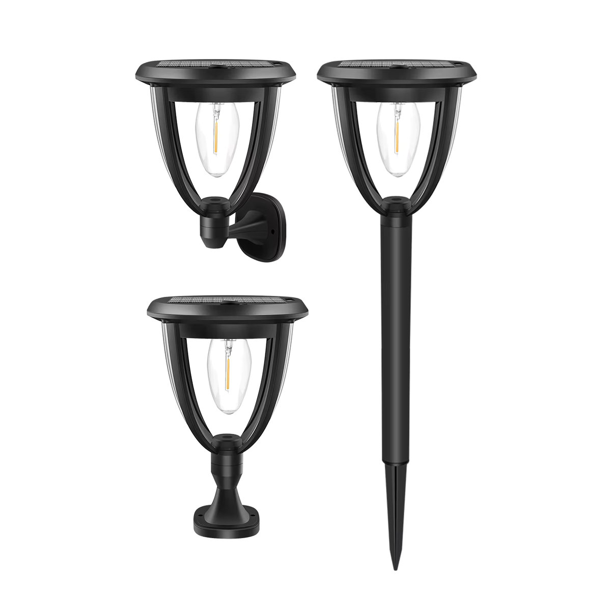 Amaryllis Solarleuchte Schwarz Modern IP65 Wasserdicht für Garten und Außenbereich - Bild 6