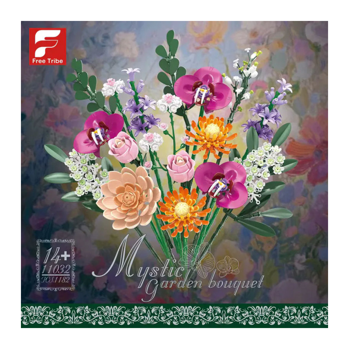 AMAZINGBLOKS Blumen-Baustein-Set mit Orchideen, Rosen und Lavendel als DIY Bouquet in Mehrfarbig für Erwachsene - Bild 2
