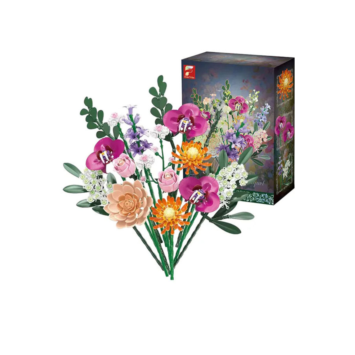 AMAZINGBLOKS Blumen-Baustein-Set mit Orchideen, Rosen und Lavendel als DIY Bouquet in Mehrfarbig für Erwachsene - Bild 6
