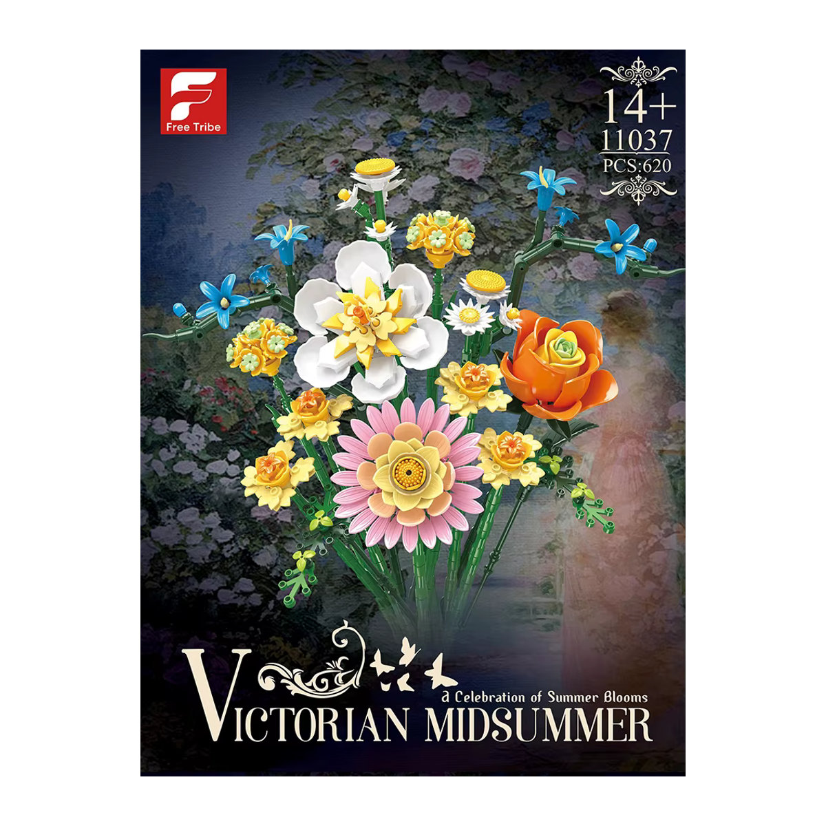 AMAZINGBLOKS Blumen-Baustein-Set mit Rosen, Gänseblümchen, Narzissen und Hortensien, 620-teiliges DIY-Blumenmodell aus Kunststoff, mehrfarbig - Bild 6